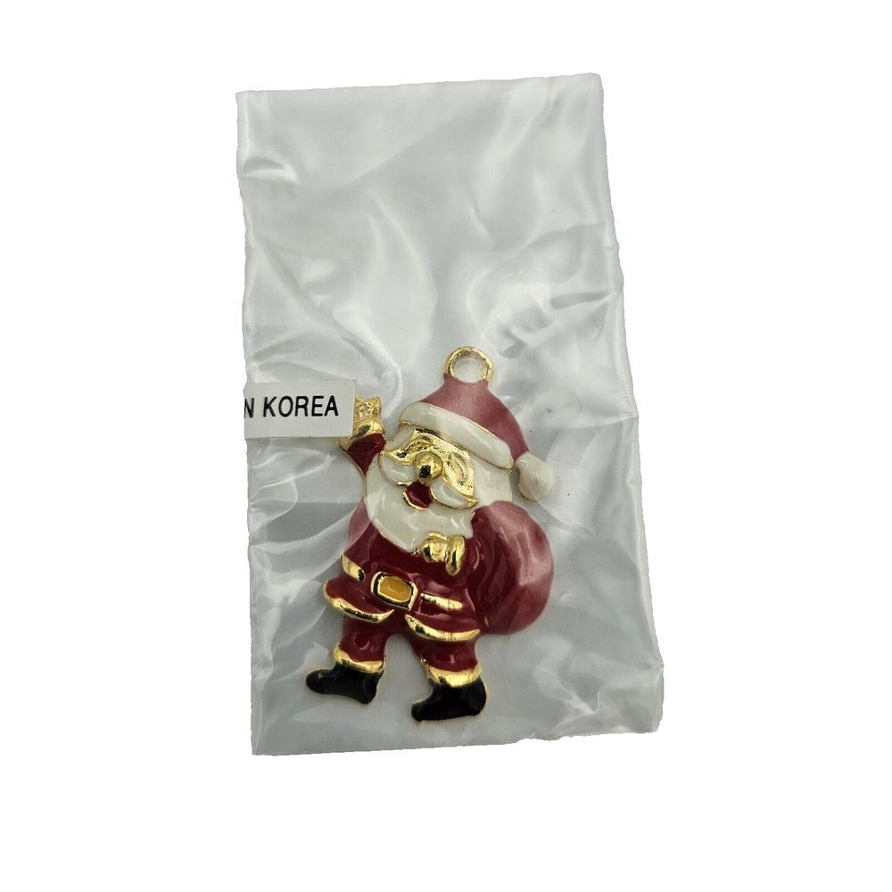Vintage 1998 PHISTER ENT Gold Tone Santa Claus 1"‎ Charm Pendant
